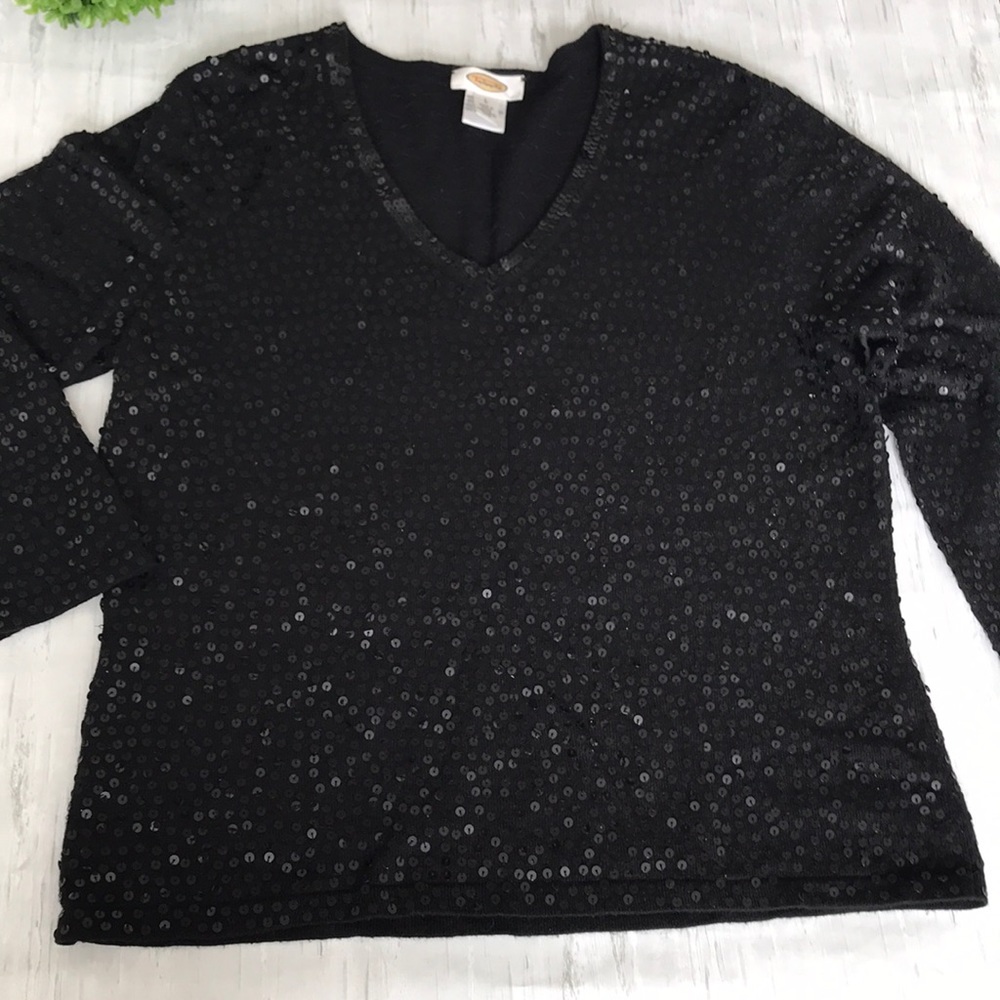 Talbots cashmere/silk blend sequined sweater